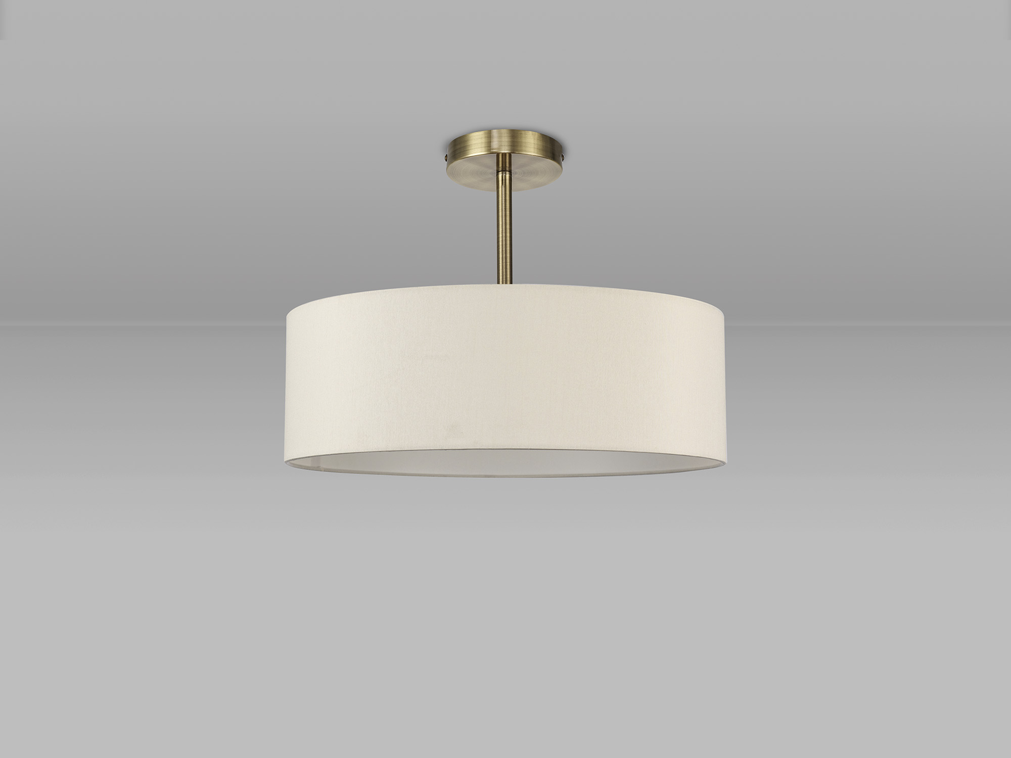 Baymont 45cm Semi Flush 5 Light Antique Brass, Ivory Pearl/White DK0740  Deco Baymont